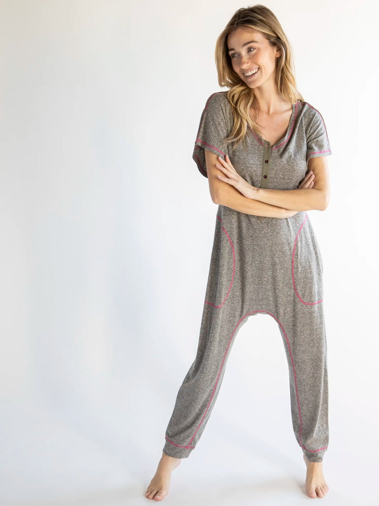 Riley Jumpsuit - Heather Grey-view 1