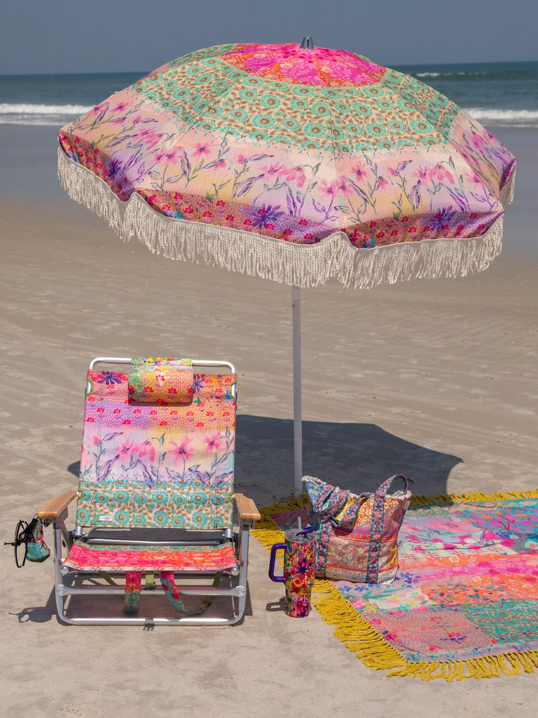 XL Shabana Beach Towel - Pink Watercolor Patchwork-view 5