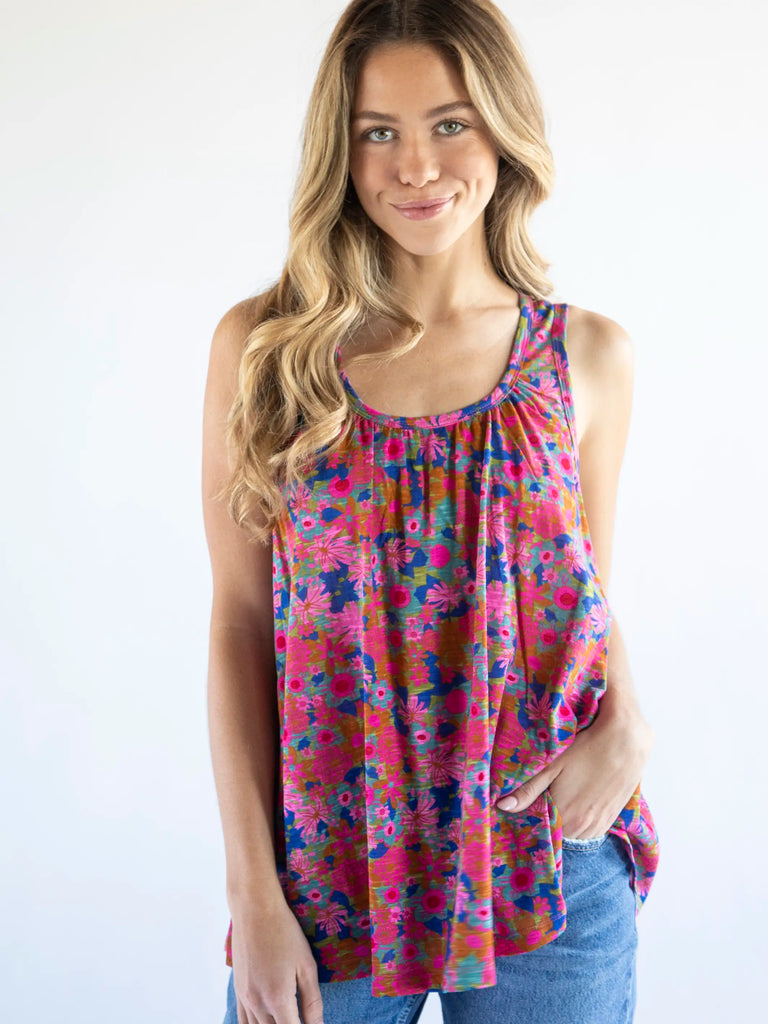 Free Spirit Knit Tank Top - Rust Orchid Pink-view 2
