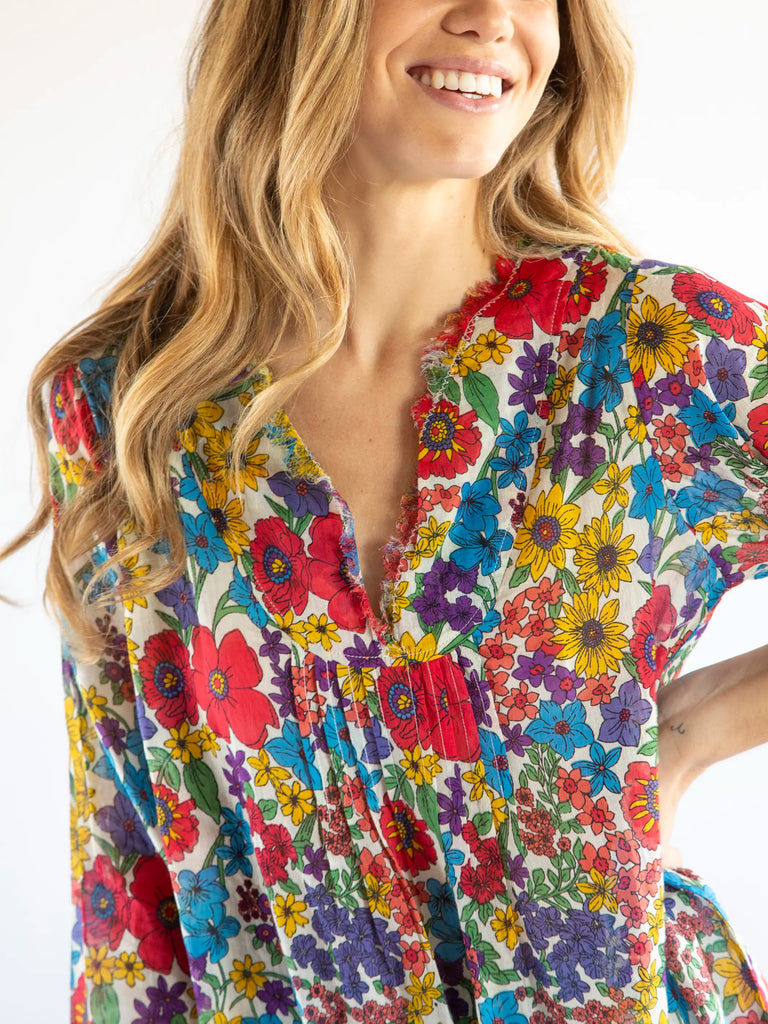 Tunic-In-A-Bag - Red Yellow Blue Floral-view 2