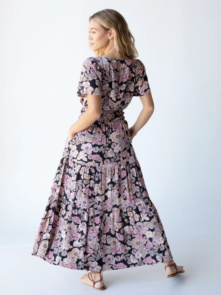 Bella Maxi Dress - Light Pink Floral-view 5