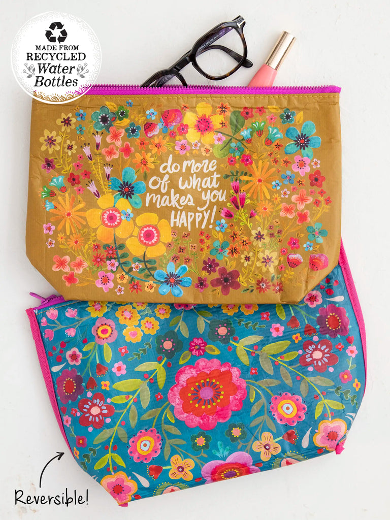 Recycled Zipper Pouch - Makes You Happy-view 1