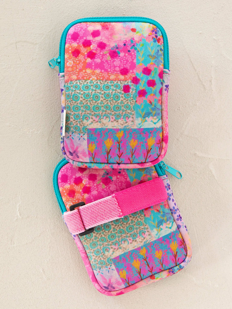 Water Bottle Zipper Pouch - Pink Watercolor Patchwork-view 2