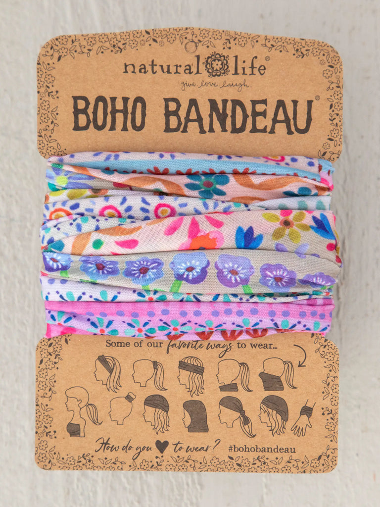 Full Boho Bandeau Headband - Cream Border-view 1