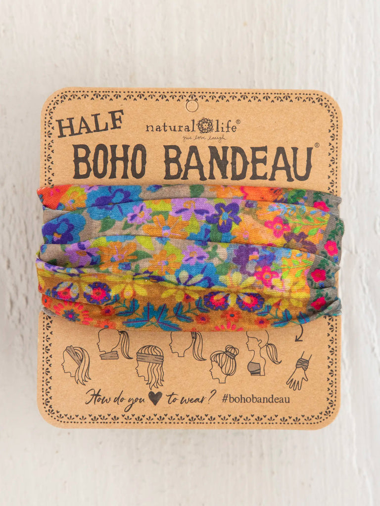 Half Boho Bandeau® Headband - Folk Flower Patchwork-view 1