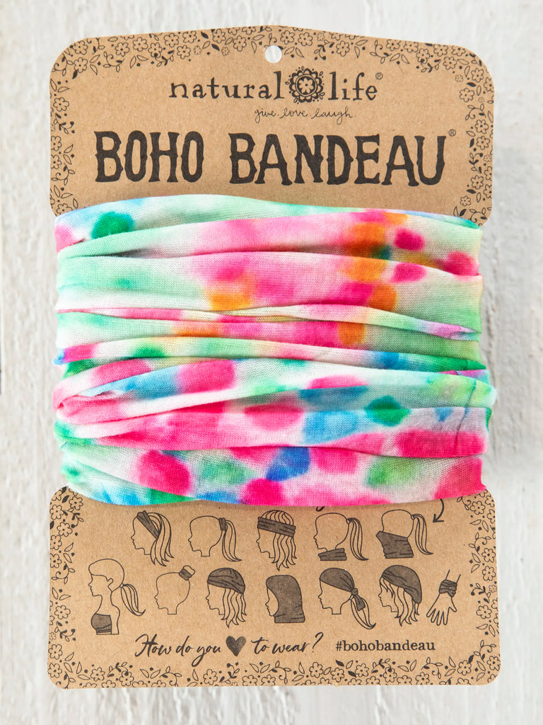 Full Boho Bandeau® Headband - Spring Rainbow Tie-Dye-view 2