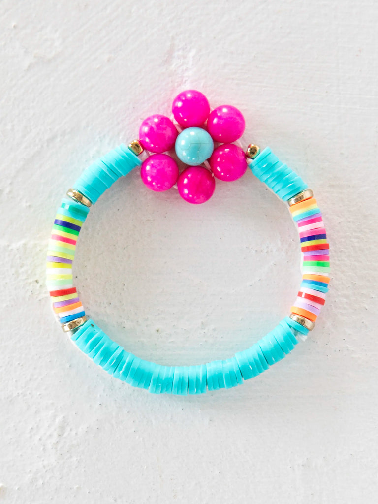 Chunky Daisy Bracelet - Turquoise-view 1