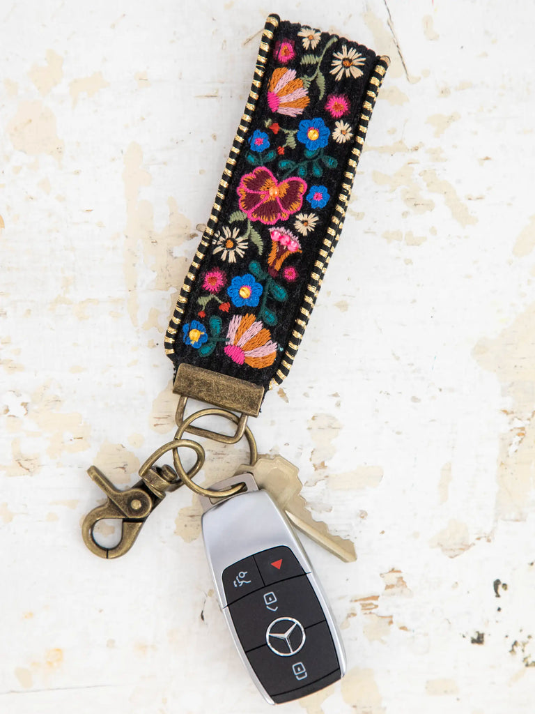 Embroidered Key Chain - Black-view 1