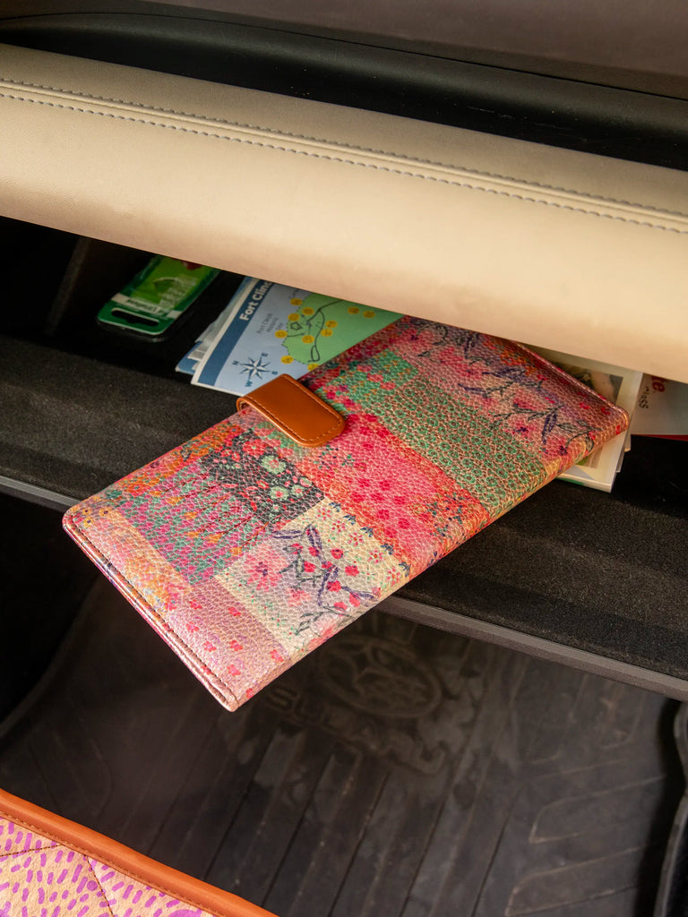 Car Document Holder - Pink Watercolor Patchwork-view 3