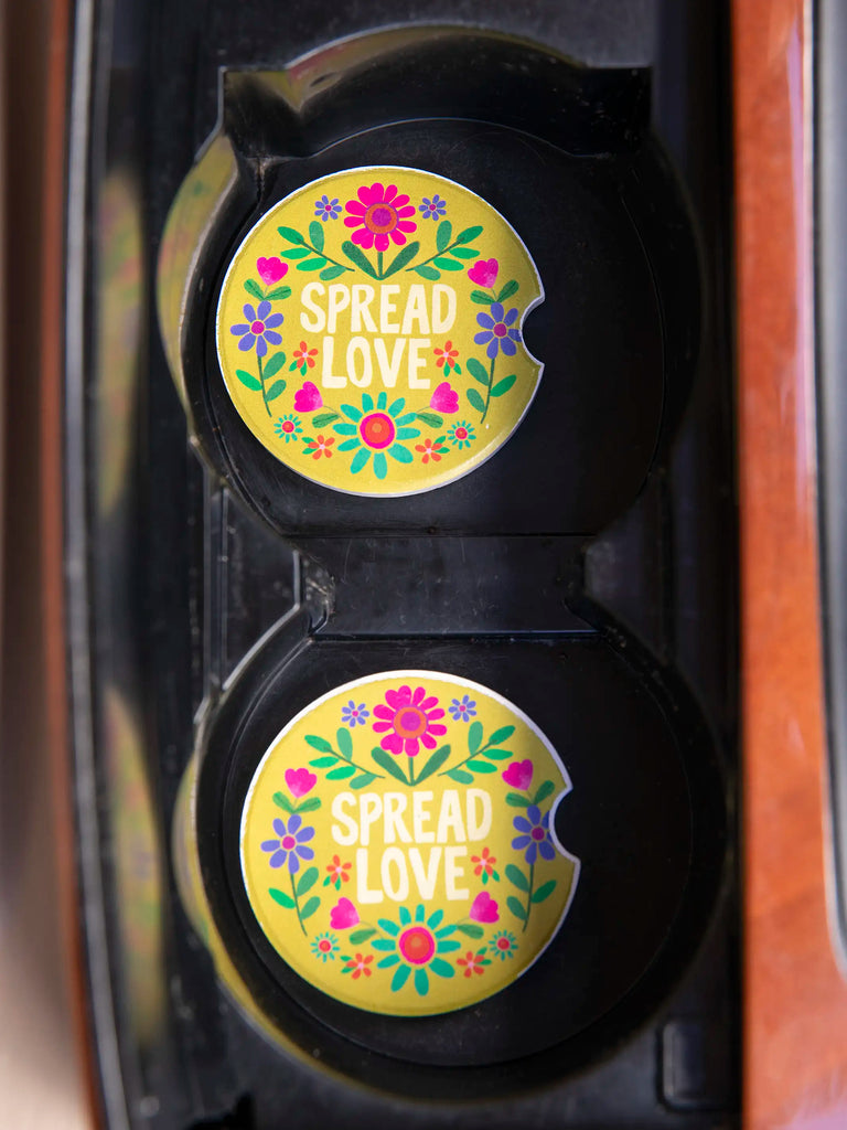 Car Coasters, Set of 2 - Spread Love-view 2