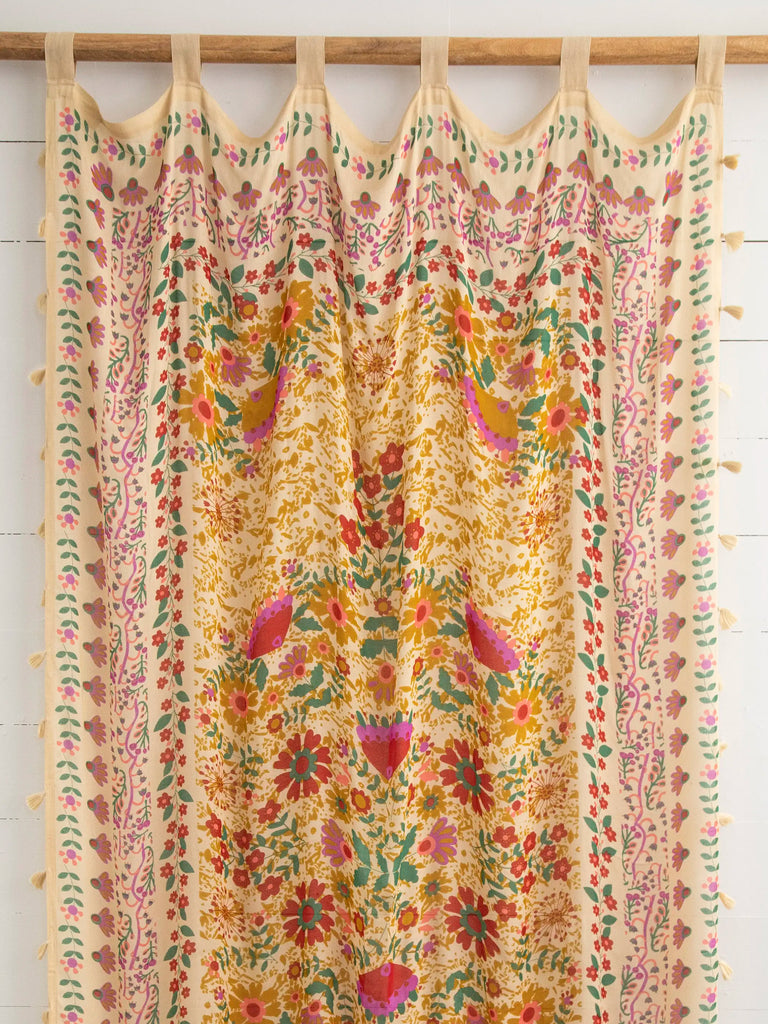 Printed Curtain Panel - Coral Jade Motif-view 3