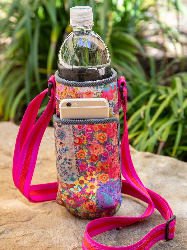 Water Bottle Carrier|Pink Patchwork-view 1