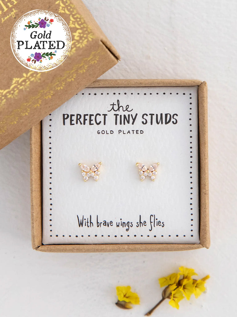 Perfect Tiny Stud Earrings - Butterflies-view 1