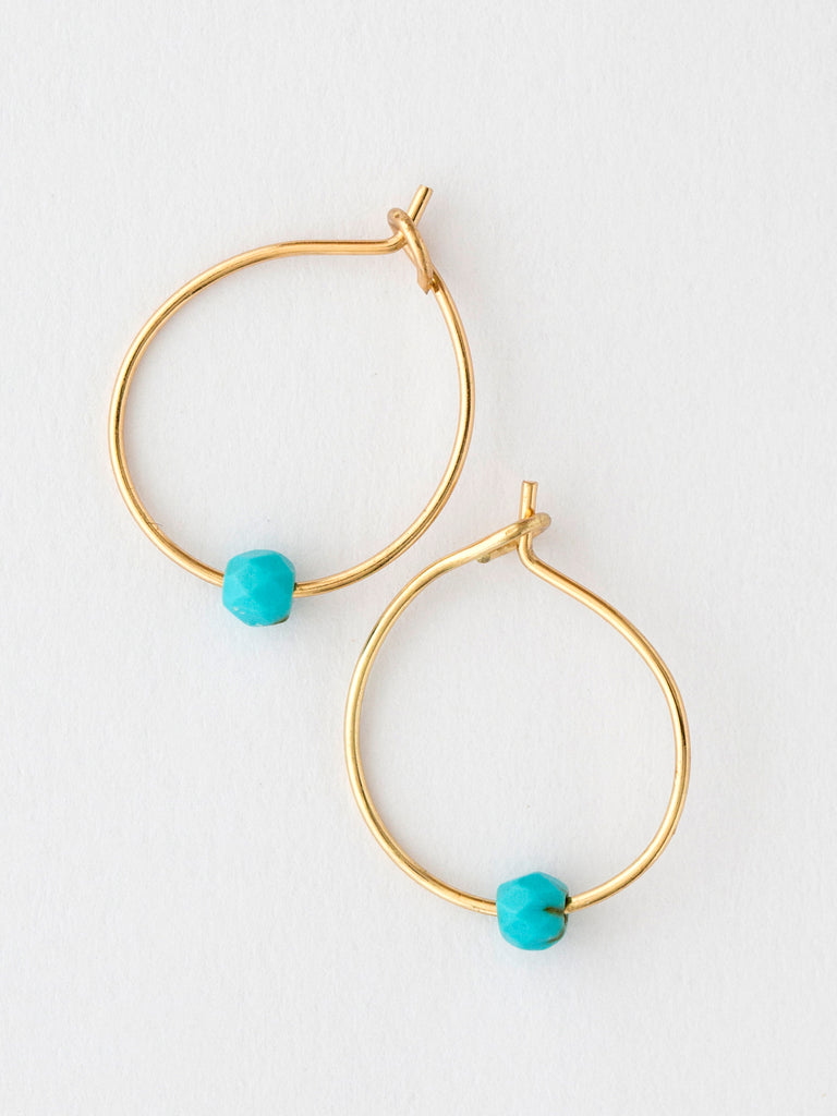 Tiny Hoop Earrings - Turquoise-view 3
