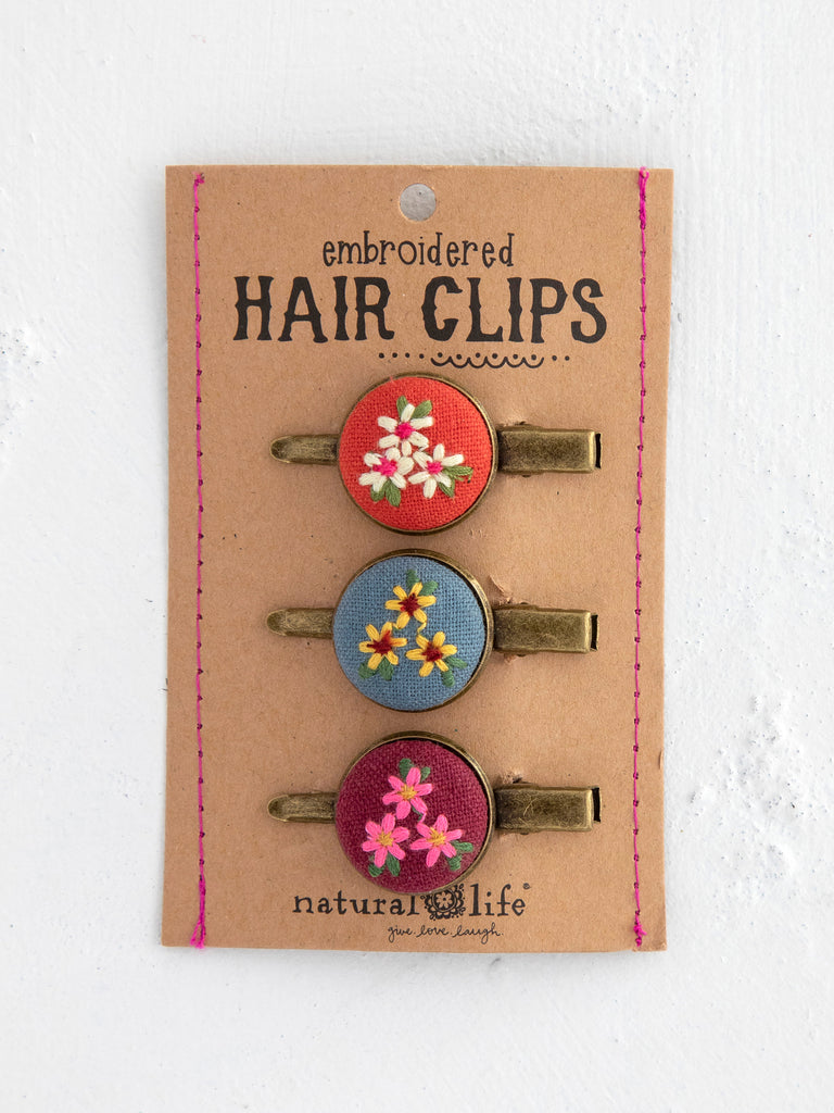 Embroidered Hair Clip Set-view 1