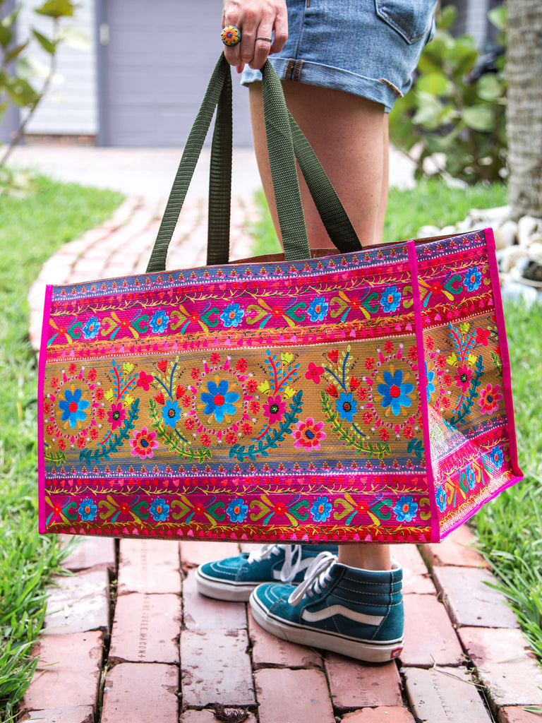 Carry All Tote|Floral Border-view 1