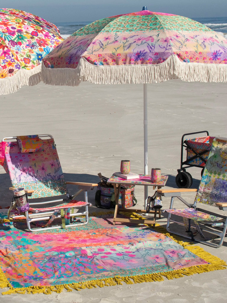 XL Shabana Beach Towel - Pink Watercolor Patchwork-view 2