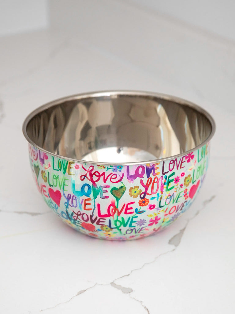 Stainless Steel Bowl, Medium - Love Hearts-view 2
