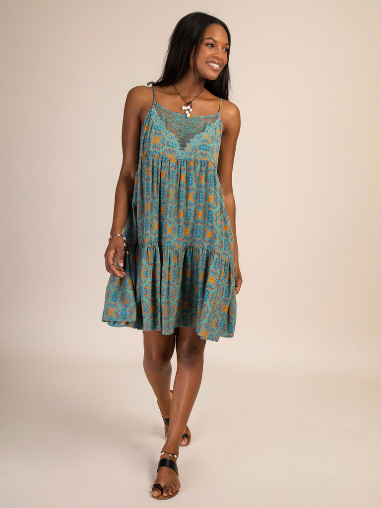 Piper Dress - Teal Floral-view 4