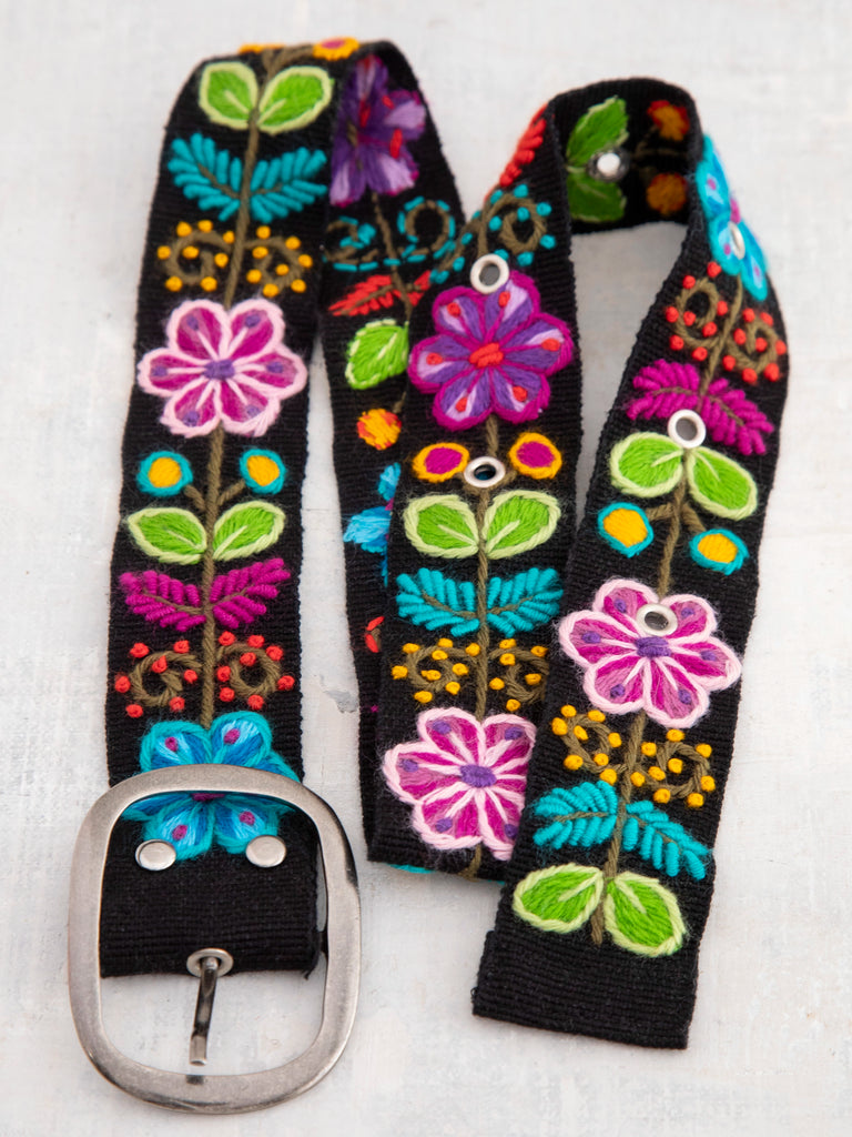 Hand Embroidered Belt - Black-view 3