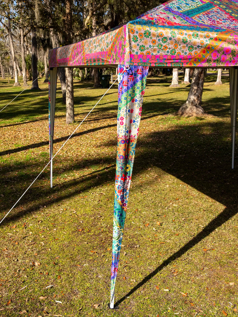 Live Happy Instant Canopy Tent - Folk Flower Patchwork-view 5