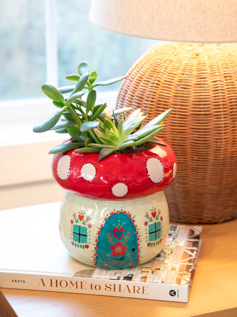 So Cute Ceramic Planter - Mushroom-view 2
