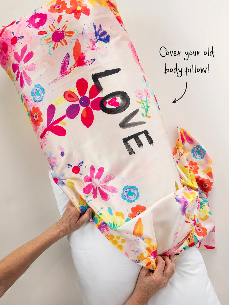 Satin Body Pillow Cover - Life Is A Canvas Love-view 1
