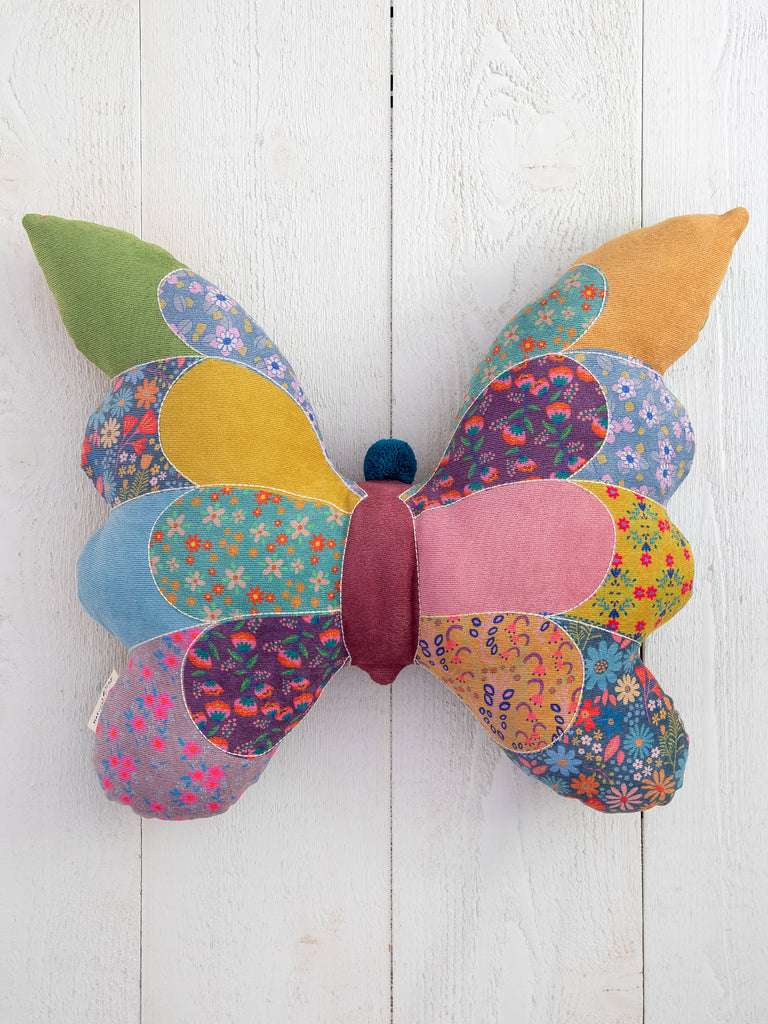 Whimsy Patchwork Pillow|Butterfly-view 3