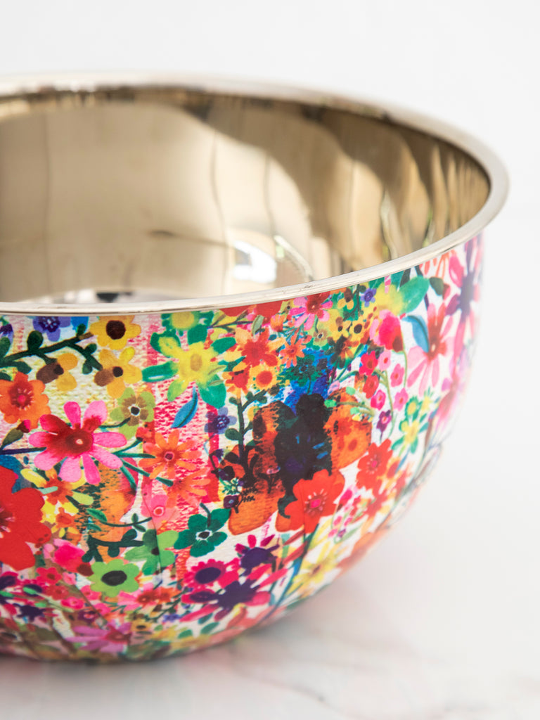Stainless Steel Bowl - Large Watercolor Floral-view 4