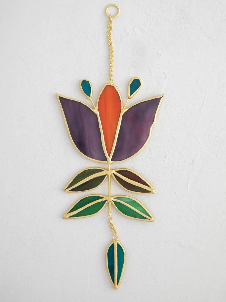 Stained Glass Window Hanging|Folk Flower-view 2