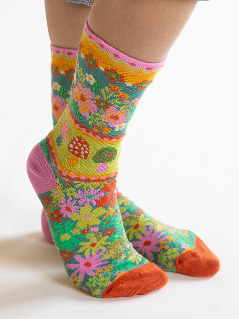 Boho Sock Set, Set of 2 - Floral Mushroom-view 3