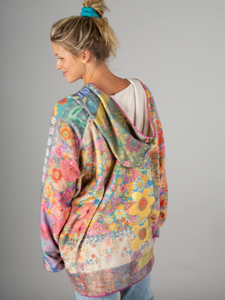 Cozy Blanket Hoodie|Floral Patchwork-view 3