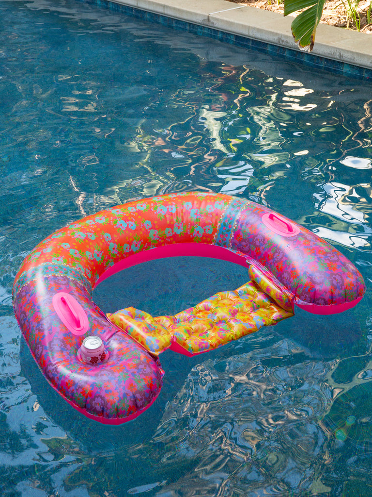 Pool Float Lounger - Pink Borders-view 4