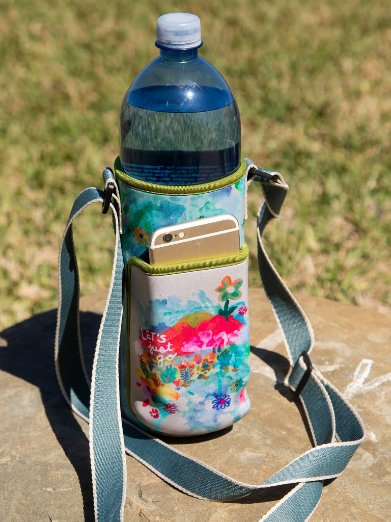 Insulated Water Bottle Carrier - Cream Let's Just Go-view 1
