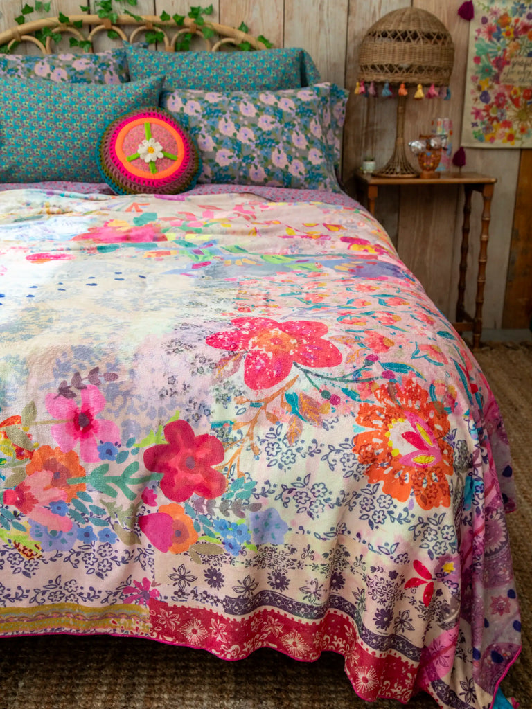 Double-Sided Cozy Coverlet - Watercolor Floral-view 3
