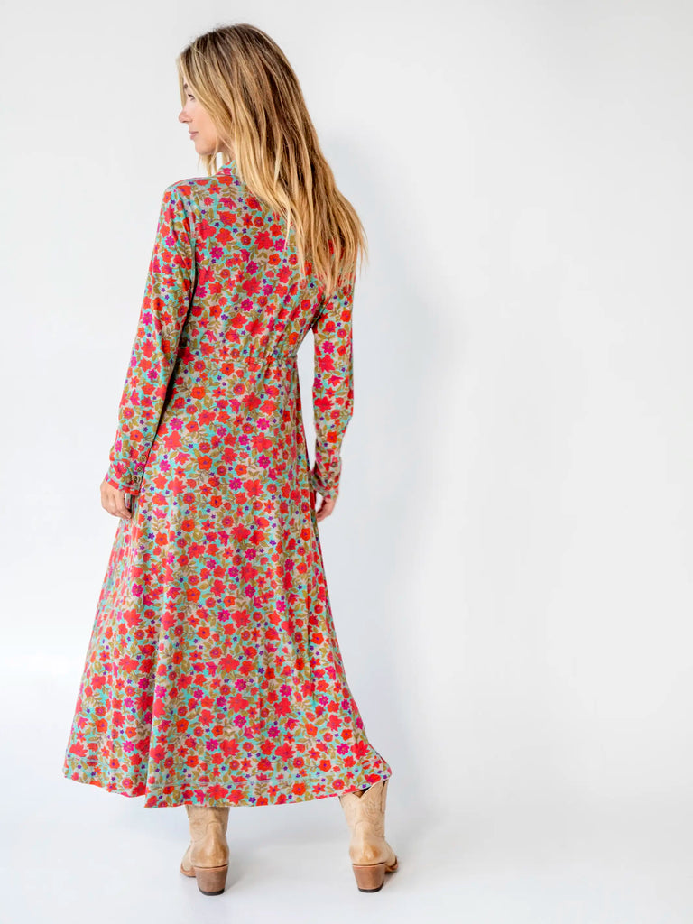 Christa Knit Maxi Dress - Watercolor Neon-view 3