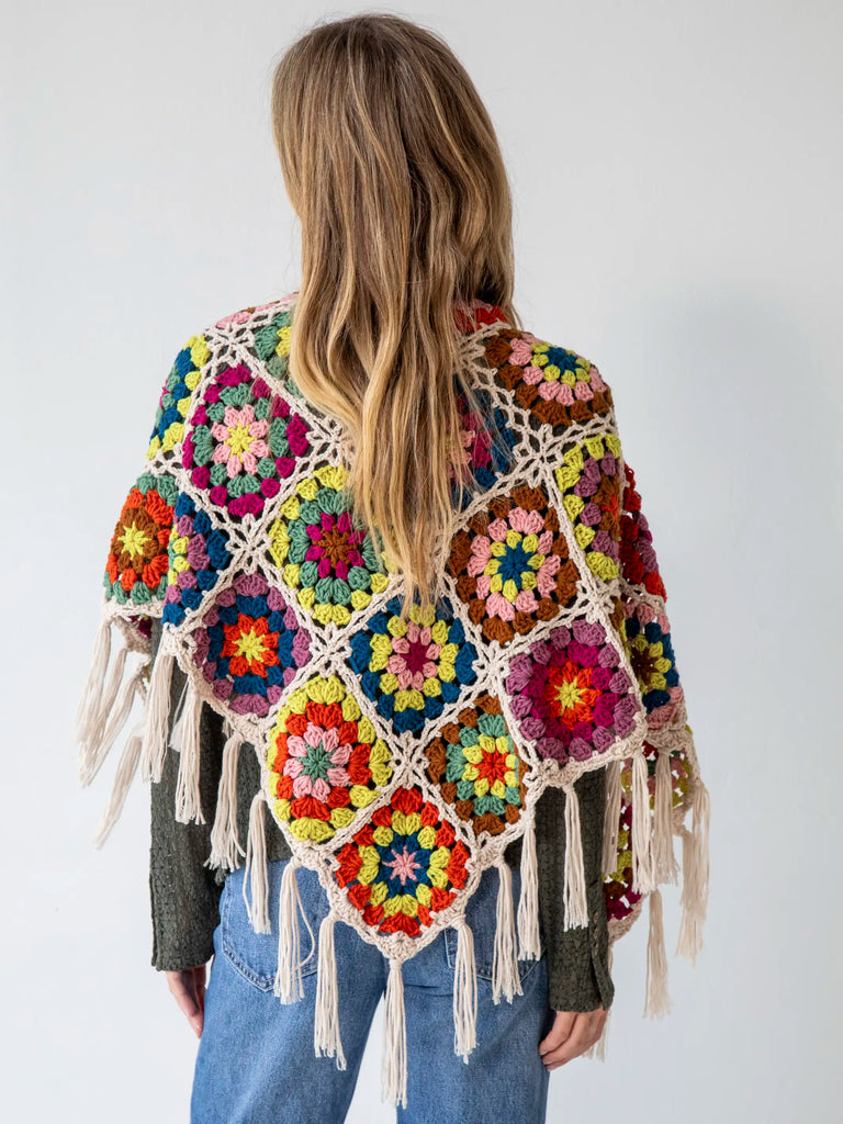 Crochet Shawl - Cream-view 2