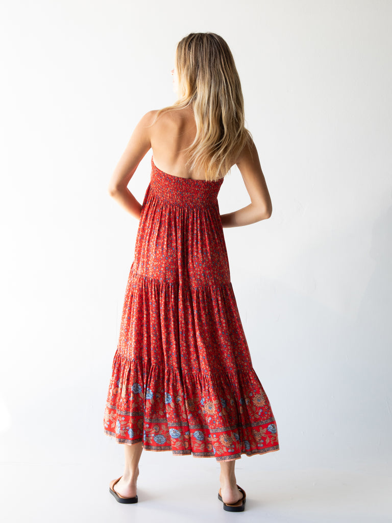 Hanna Maxi Skirt - Red Ditsy-view 4