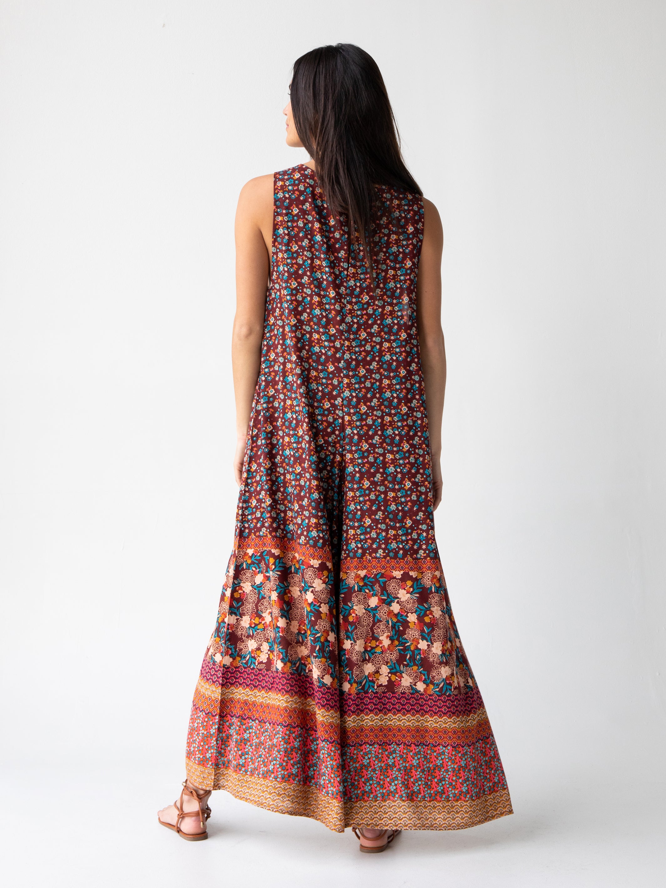 Let's Just Go Wide-Leg Jumpsuit - Tan Border Print – Natural Life