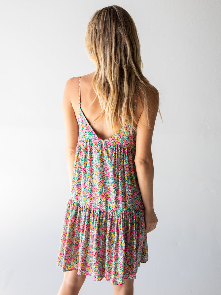 Riley Dress - Neon Ditsy Floral-view 5