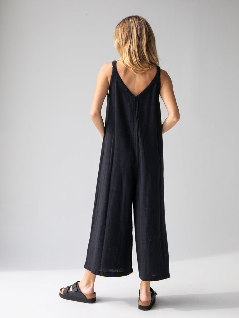Chelsea Cotton Jumpsuit Black Natural Life