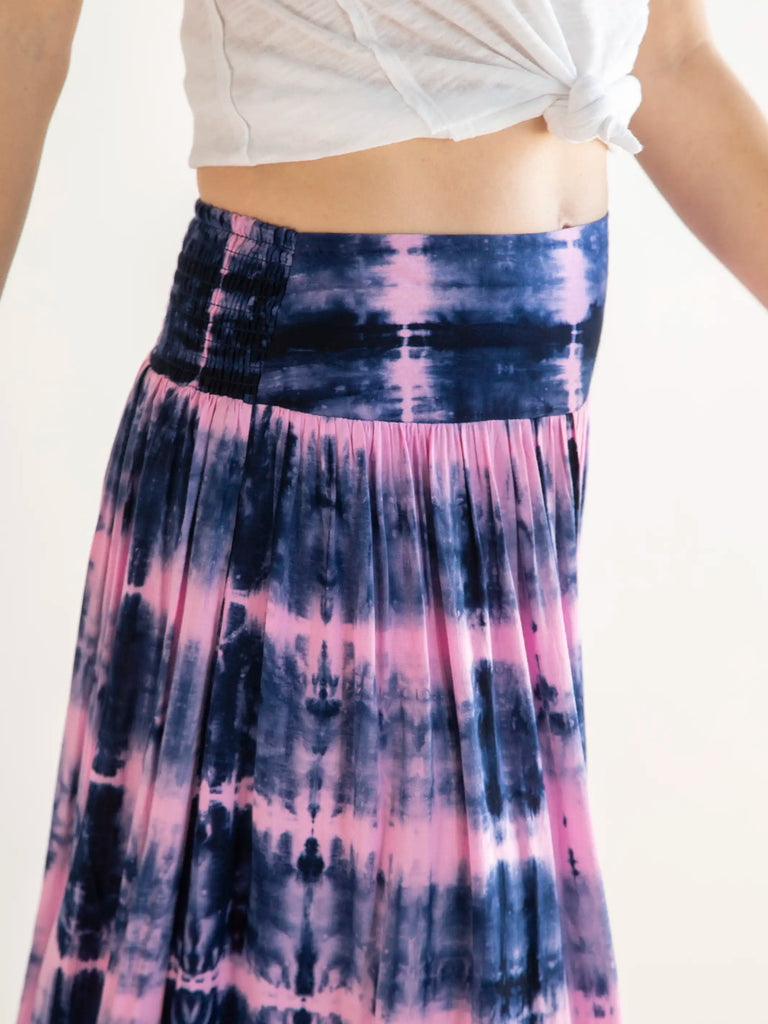 Lisa Maxi Skirt - Navy Pink Tie-Dye-view 6