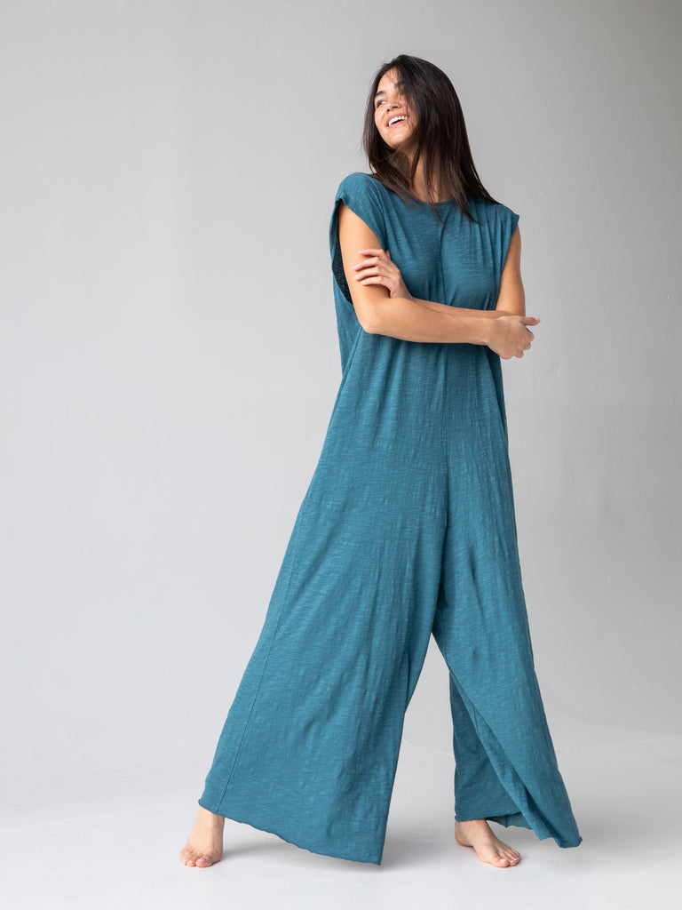 Dylan Reversible Knit Jumpsuit - Teal-view 3