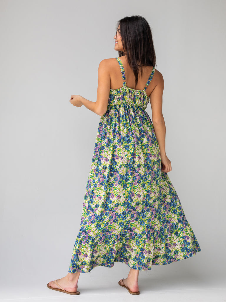 Elizabeth Maxi Dress - Green Floral-view 6