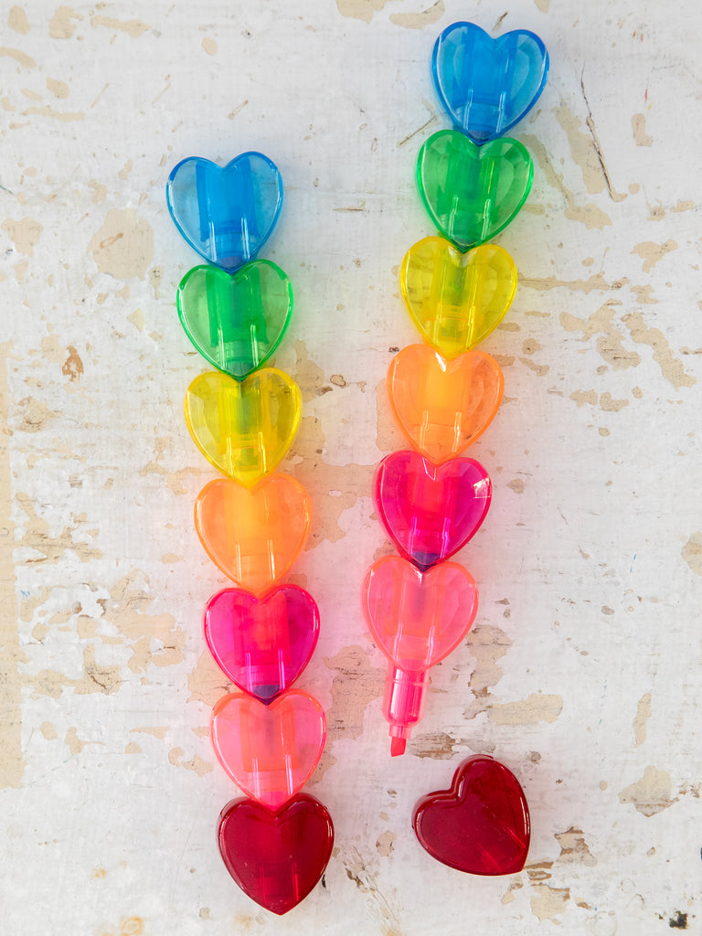 Stackable Heart Highlighters, Set of 2 – Natural Life