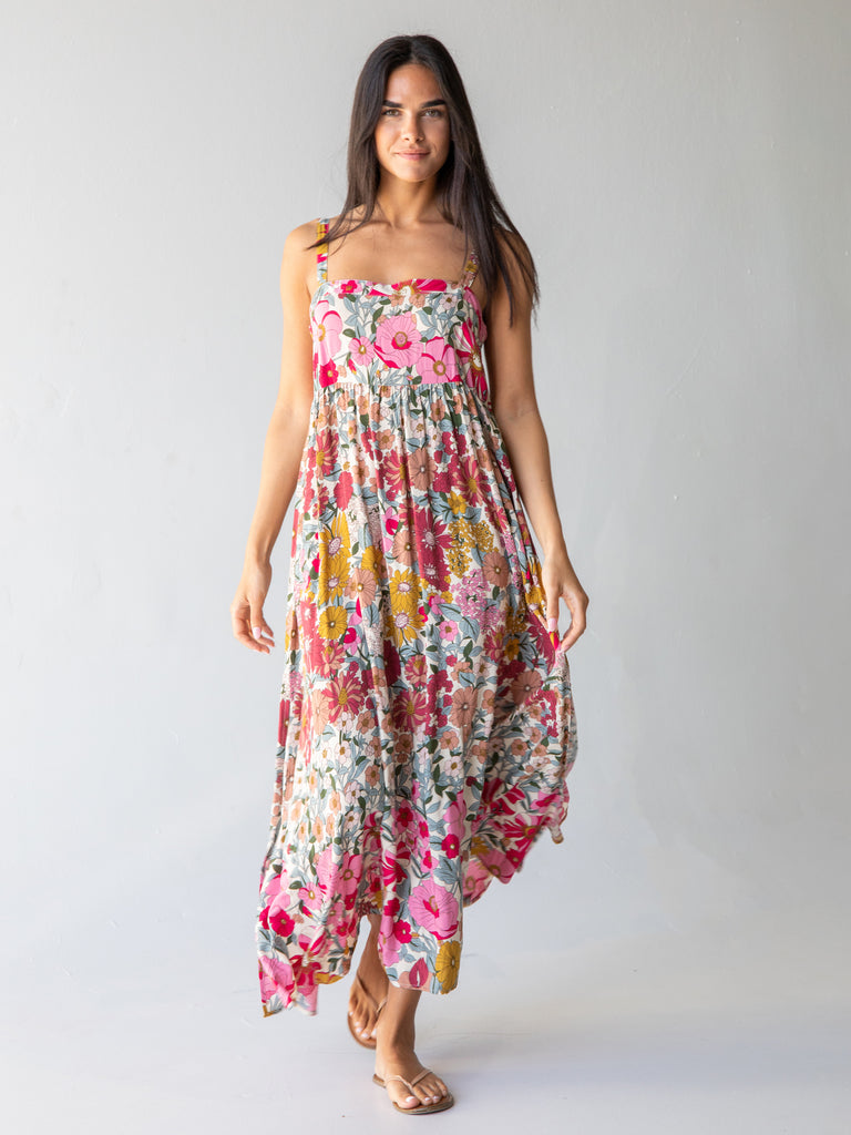 Patti Side Slit Maxi Dress - Vintage Summer Floral-view 2