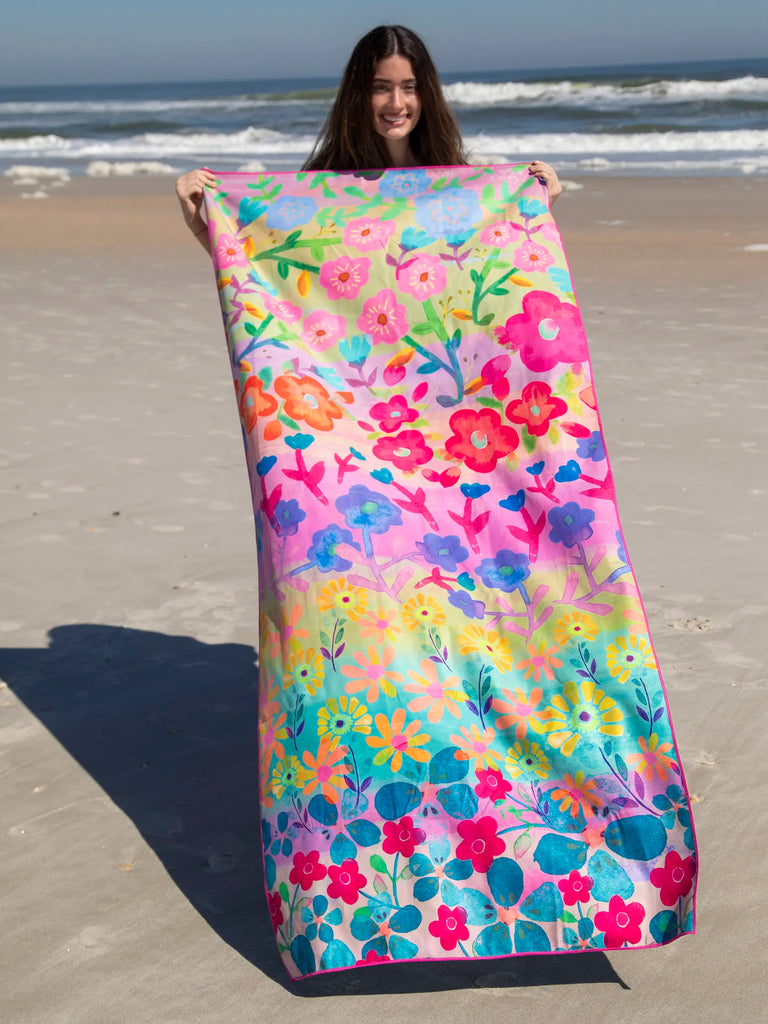 Double-Sided Microfiber Beach Towel - Happy Place-view 2
