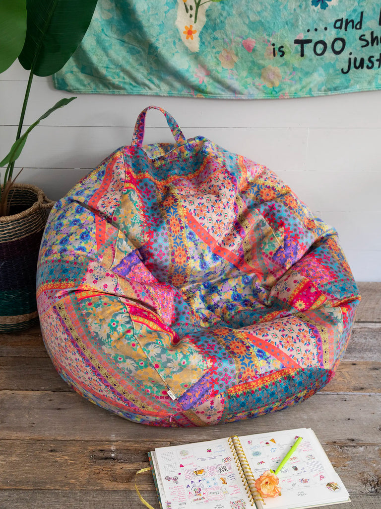 Bean Bag Chair Cover - Folk Flower Patchwork-view 1