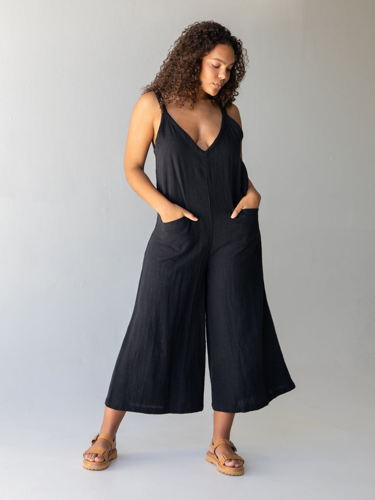 Chelsea Cotton Jumpsuit Black Natural Life