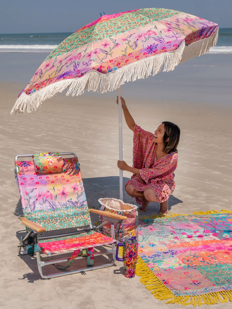 Backpack Beach Chair - Pink Watercolor Patchwork-view 3